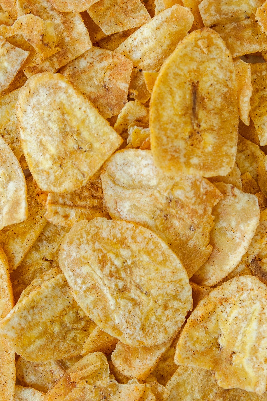 A pile of plantain chips