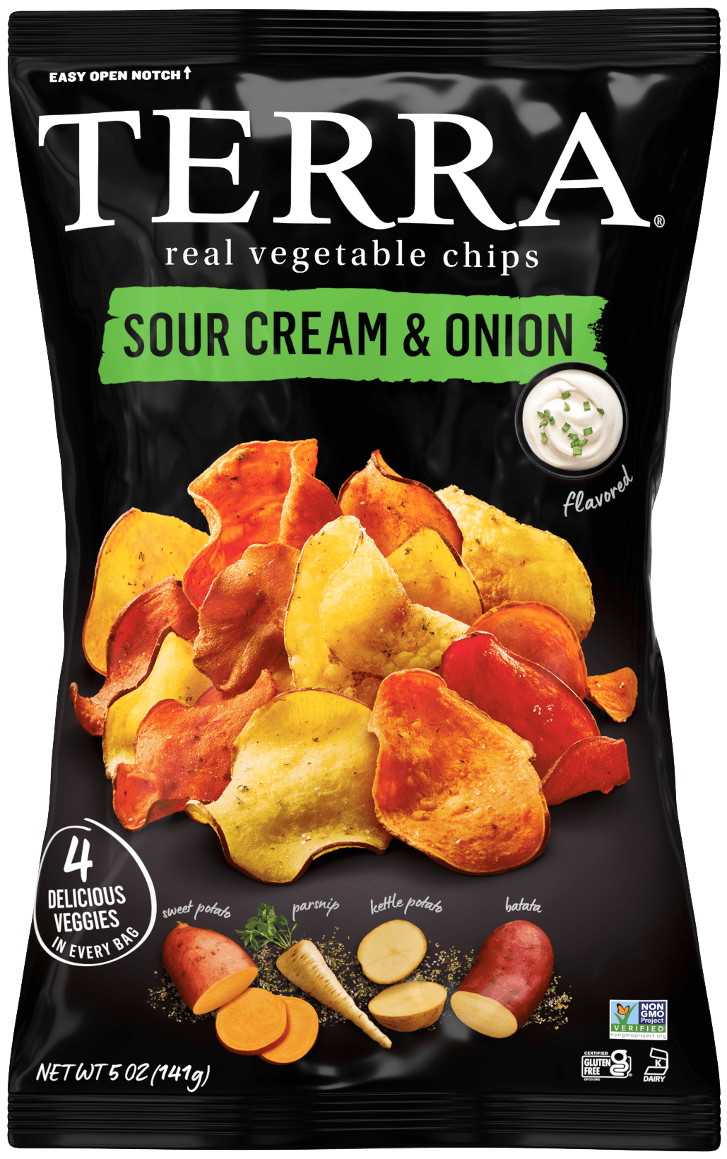 Sour cream and onion bag front